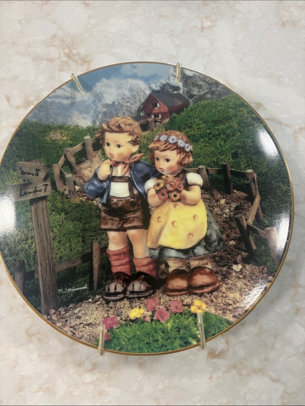 Hummel Collectible Decorative Plate - Country Crossroad-1990